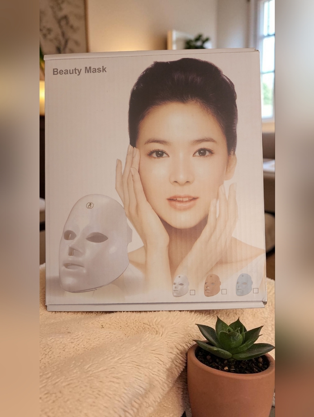 LED Beauty Mask for Home Skincare - White